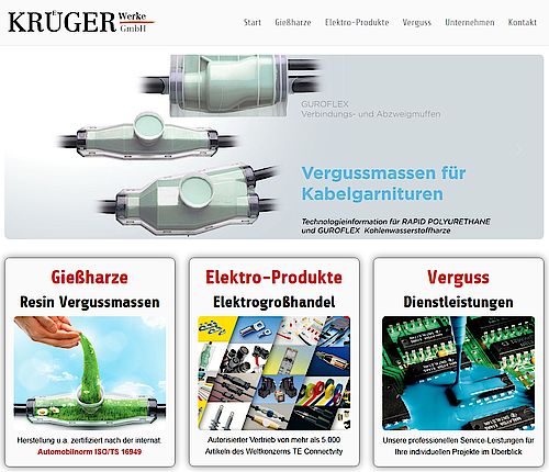 Krüger-Werke GmbH: Überarbeitung Webseite